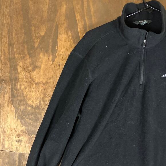 Eddie Bauer Mens Sweatshirt Black Fleece 1/4 Zip Outdoor Long Sleeve Large - Picture 4 of 12